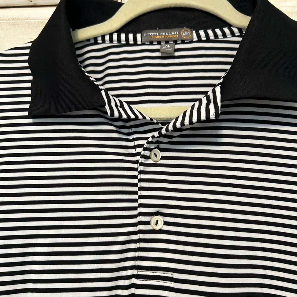 Peter Millar Classic Black and White Polo